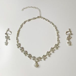 Necklace and earrings/ear clips (one set)